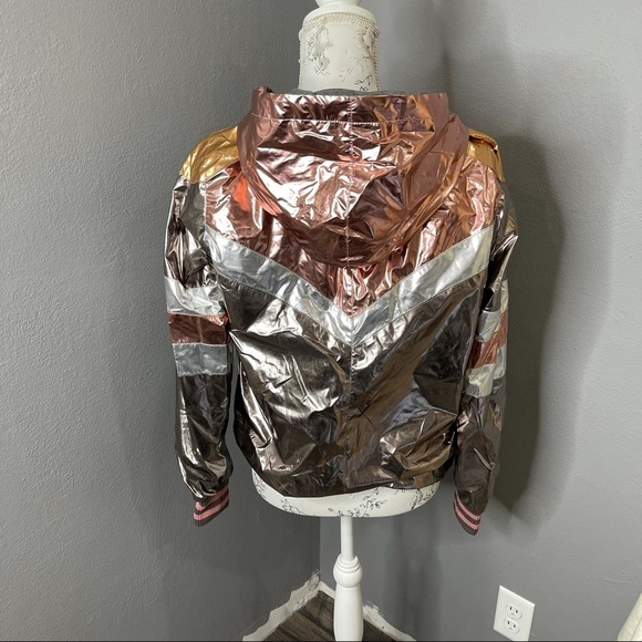 New! Mother Sport Breaker Jacket Metallic Sz Small - Picture 3 of 6